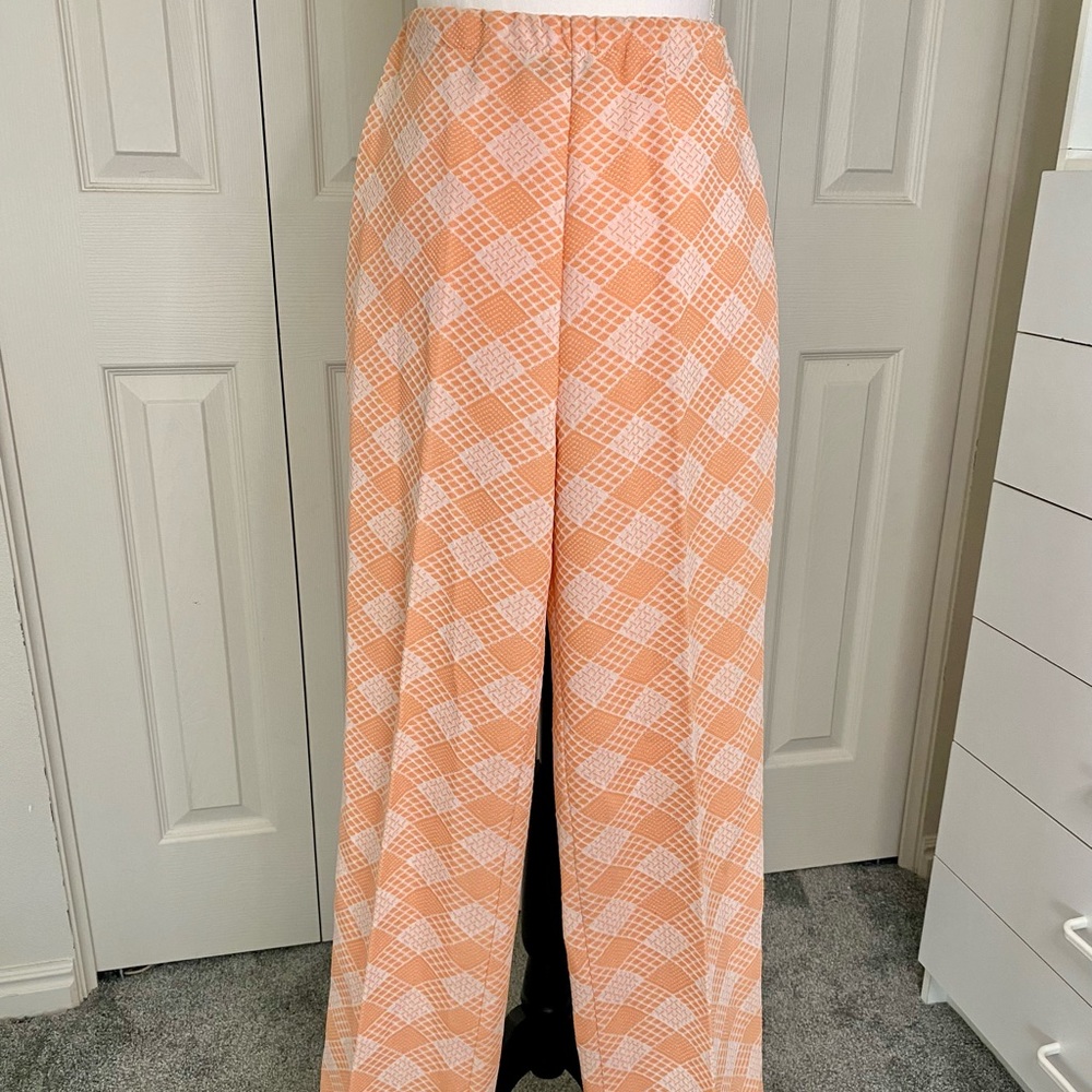 Vintage 1960’s High Waist Pants, Russ Togs Inc Women’s Size 10, Orange and White